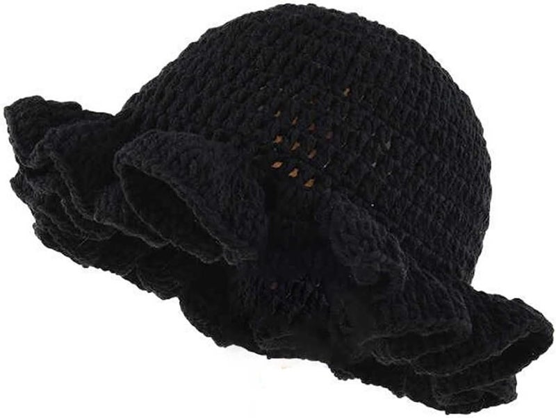 Ahouws Crochet Bucket Hat Women Trendy Knit Floppy Cap Cute Boho Handmade Beanies Outdoor Boho Travel Fishing Hat - Image 1